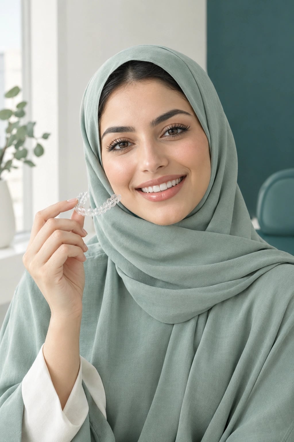 ابتسامة واثقة مع تقويم شفاف